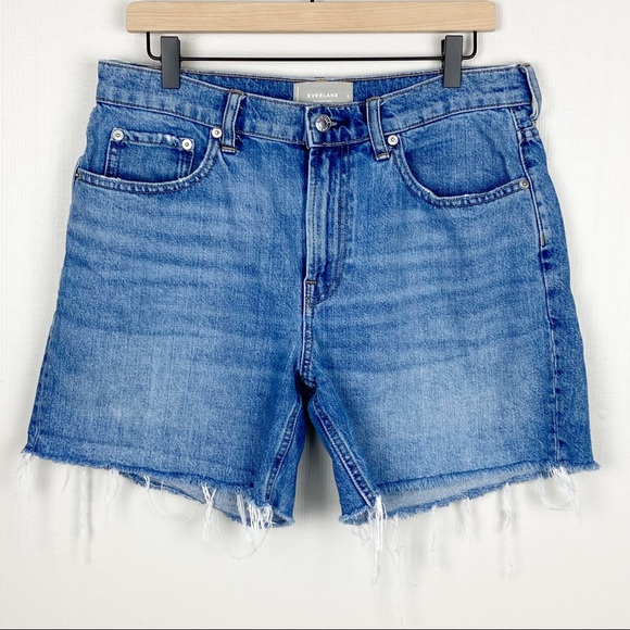 Everlane Relaxed Jean Shorts Women’s 100% Cotton Denim Raw Hem Cut Off Sz 30